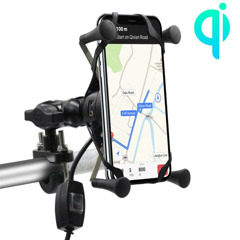 CS-878A1 Chargeur pour support de téléphone cellulaire, câble sans fil en alliage d'aluminium pour moto multifonction, CS-878A1