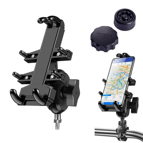Cadre de navigation pour téléphone en aluminium à pouf multifonction avec tête de fixation Boulon M8 avec manopole antifurto, Boulon M8+Boutons antivol