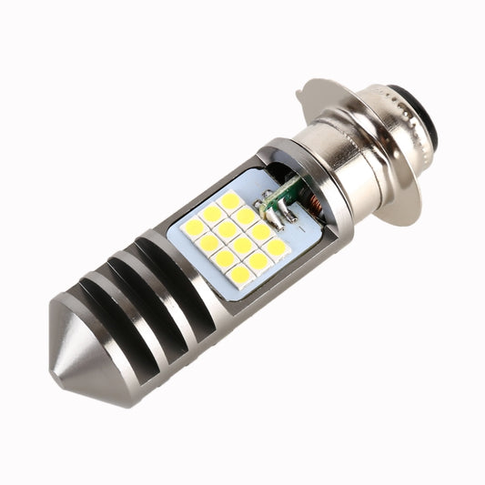 Faro LED Moto PX15D 12V, 7.4W, 24 LED SMD-3030, Luce Bianca e Gialla
