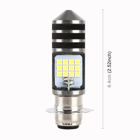 Faro LED Moto PX15D 12V, 7.4W, 24 LED SMD-3030, Luce Bianca e Gialla