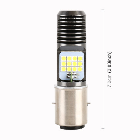 Faro LED Moto BA20D 12V 7,4W con 24 LED SMD-3030 Luce Bianca e Gialla