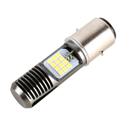 Faro LED Moto BA20D 12V 7,4W con 24 LED SMD-3030 Luce Bianca e Gialla