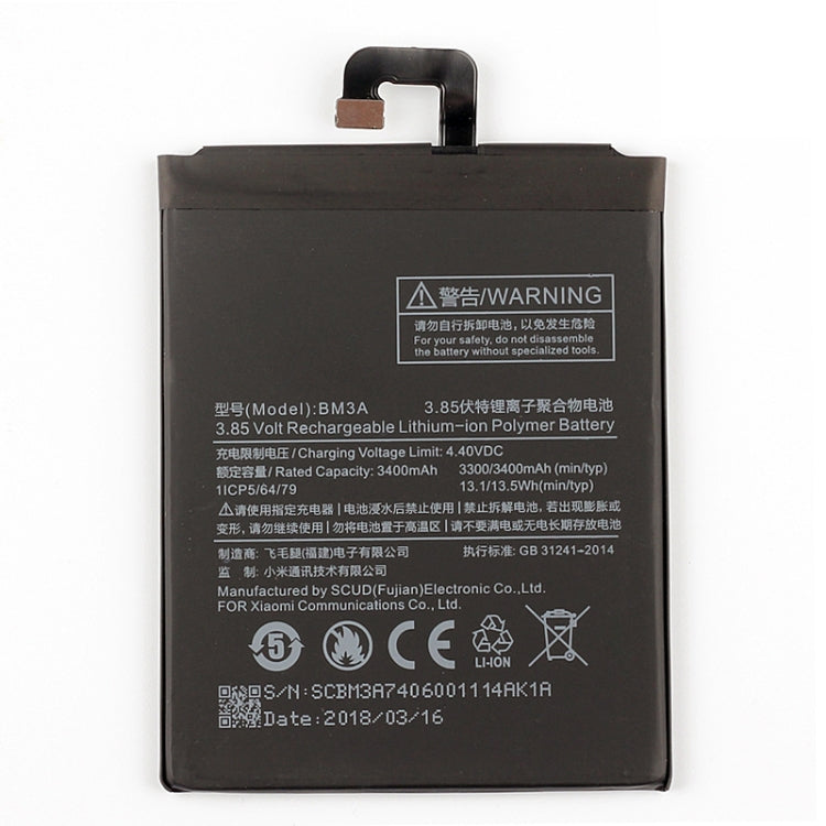 3400mAh Li-Polymer Battery for Xiaomi Mi Note 3