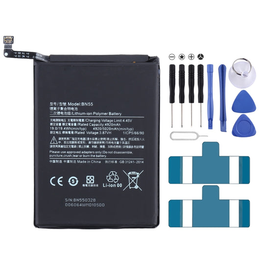 batteria-ai-polimeri-di-litio-bn55-per-xiaomi-redmi-note-9s-redmi-note-9-pro-max-redmi-note-9-pro-india-for-xiaomi-redmi-note-9s-redmi-note-9-pro-max-redmi-note-9-pro-india - immagine 1
