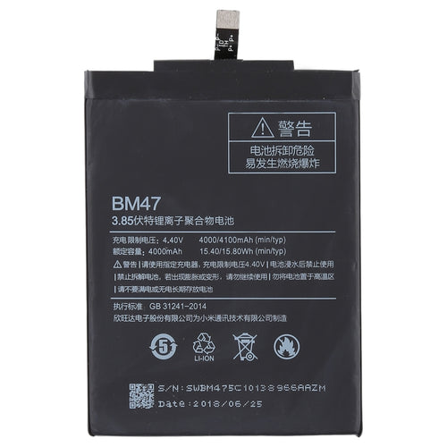 4000mAh BM47 Li-Polymer Battery for Xiaomi Redmi 3
