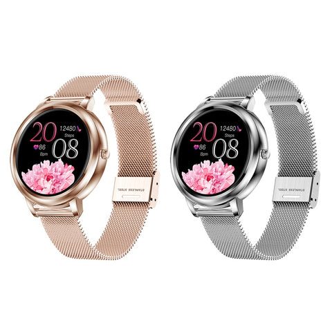 Smartwatch impermeabile con schermo a colori IPS da 1,09 pollici IP67, supporto monitoraggio del sonno/monitoraggio della frequenza cardiaca/monitoraggio della pressione arteriosa/modalità multi-sport, stile: cinturino in acciaio, Steel Strap (Gold)