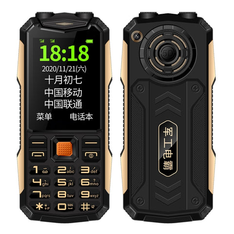 Impermeabile Antiurto Antipolvere, Batteria 4800mAh, 2,4 pollici, 21 tasti, Bluetooth, Torcia LED, FM, SOS, Doppia SIM, Rete: 2G