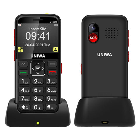 2,31 pollici, UNISOC TIGER T117, batteria 1800mAh, 21 tasti, supporto BT, FM, MP3, MP4, SOS, torcia, rete: 4G, con base docking