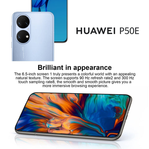 Triple caméra arrière, batterie 4100 mAh, reconnaissance d'empreintes digitales, Snapdragon 778G 4G Octa Core 6,5 pouces jusqu'à 2,42 GHz, réseau 4G, OTG, NFC, non compatible avec Google Play, P50E 4G 8 Go + 128 Go