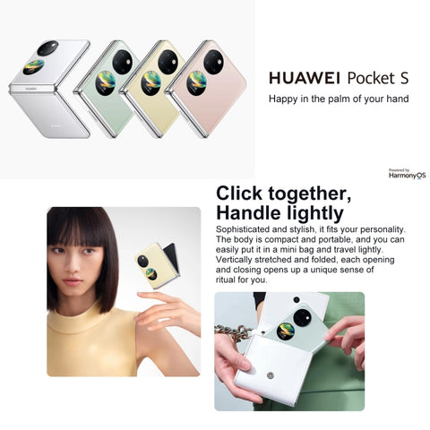 Double caméra arrière, identification de l'empreinte numérique latérale, HarmonyOS 3.0 Snapdragon 778G Octa Core de 6,9 ​​pouces + 1,04 pouces, réseau: 4G, OTG, NFC, non compatible avec Google Play, 128 Go rose, 128 Go vert menthe, 128 Go noir obsidienne