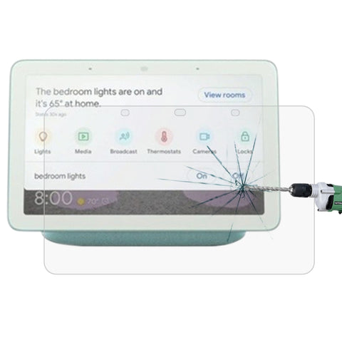 Pellicola en verre température antidéflagrante HD 9H 2.5D de 0,3 mm pour haut-parlant intelligent Google Home Hub