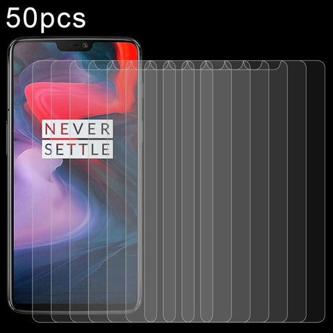 Pellicola in vetro temperato da 50 pezzi 0,26 mm 9H 2,5D per OnePlus 6, For 6 (50 PCS)