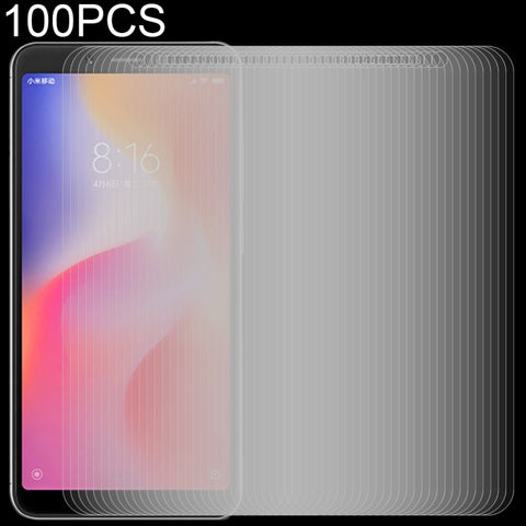 Pellicola in vetro temperato da 100 pezzi 0,26 mm 9H 2,5D per Xiaomi Redmi 6, For Redmi 6
