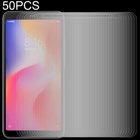 Pellicola in vetro temperato da 50 pezzi 0,26 mm 9H 2,5D per Xiaomi Redmi 6A, senza confezione al dettaglio, For Redmi 6A (50 PCS)
