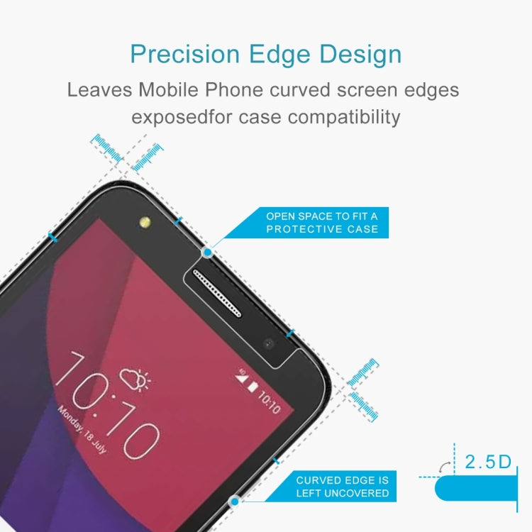 0.26mm 9H 2.5D Tempered Glass Film for Alcatel Pixi 4 5.0 inch, For Pixi 4 5.0 inch (1pc)