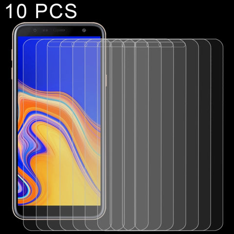 10 PZ 0,26mm 9H Durezza superficiale 2.5D Pellicola in vetro temperato con bordo curvo per Galaxy J4+ / J6+, For Galaxy J4+ / J6+
