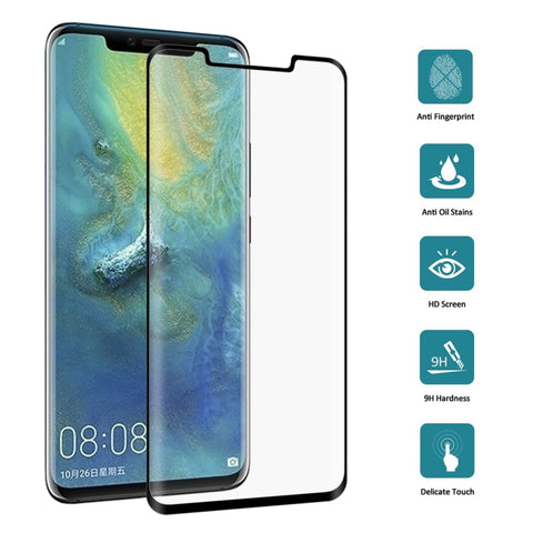 Pellicola in vetro temperato a schermo intero con bordo curvo 3D da 0,3 mm 9H per durezza superficiale per Huawei Mate 20 Pro, For Huawei Mate 20 Pro (0.3mm)