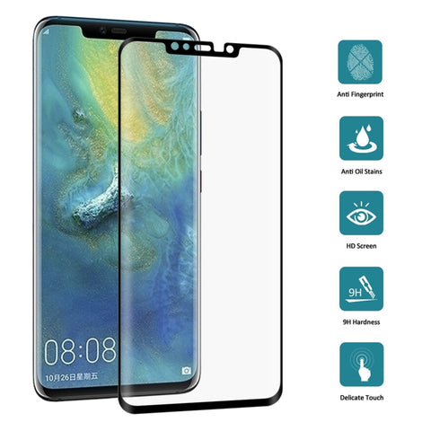 Pellicola in vetro temperato antipolvere a schermo intero con bordo curvo 3D da 0,3 mm 9H per Huawei Mate 20 Pro