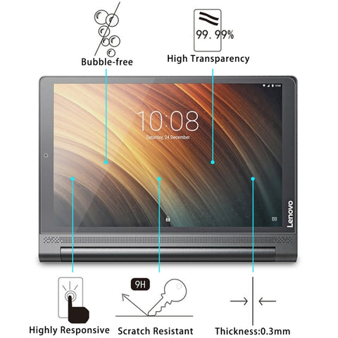 Per Lenovo YOGA Tab3 Plus Proteggi schermo in vetro temperato con durezza superficiale 9H da 10,1 pollici, For Tab3 Plus