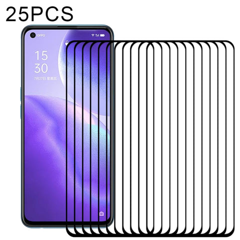 Per OPPO Reno5 5G / 4G 25 pezzi Pellicola in vetro temperato a schermo intero con colla completa