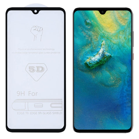 Pellicola in vetro temperato a schermo intero con colla completa 9H 5D per Huawei Mate 20, For Huawei Mate 20