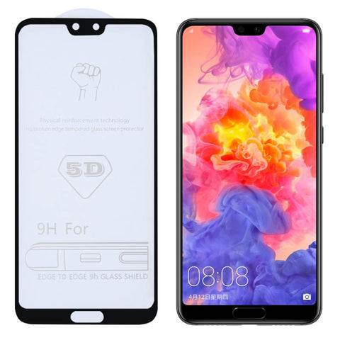 Pellicola in vetro temperato a schermo intero con colla completa 9H 5D per Huawei P20 Pro, For Huawei P20 Pro