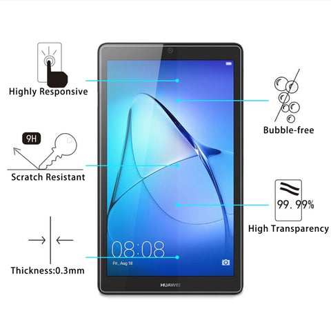 Per HUAWEI MediaPad T3 7.0 pollici 0.3mm 9H Durezza superficiale Proteggi schermo in vetro temperato a schermo intero, For T3 7.0