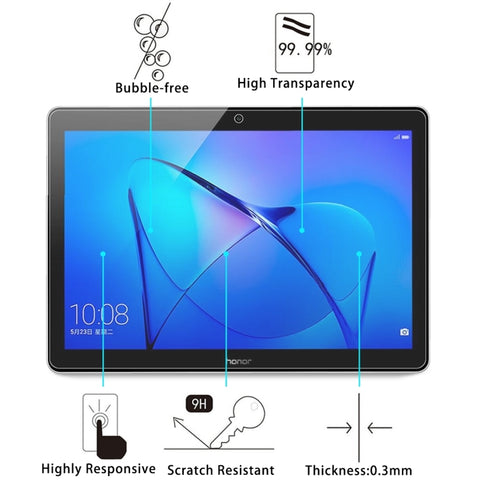 Per HUAWEI MediaPad T3 10 9,6 pollici 0,3 mm 9H Durezza superficiale Proteggi schermo in vetro temperato a schermo intero, For T3 10 9.6
