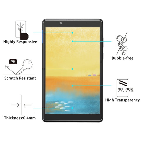 Pellicola in vetro temperato a schermo intero con durezza superficiale 0,4 mm 9H per Lenovo Tab E8, Lenovo Tab E8