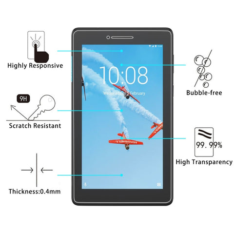 Pellicola in vetro temperato a schermo intero con durezza superficiale 0,4 mm 9H per Lenovo Tab E7, Lenovo Tab E7
