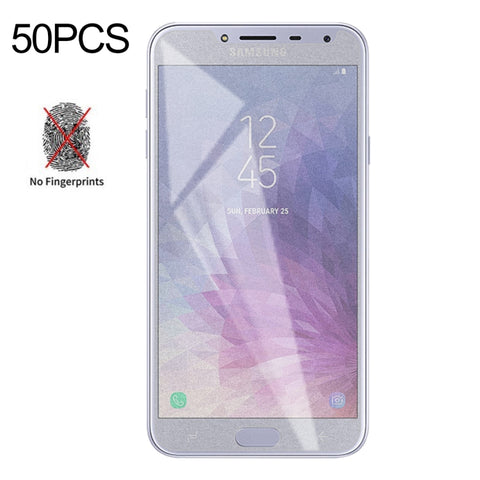 Pellicola in vetro temperato satinato opaco non completo da 50 pezzi per Galaxy J4, senza confezione al dettaglio, For Galaxy J4 (50 PCS)
