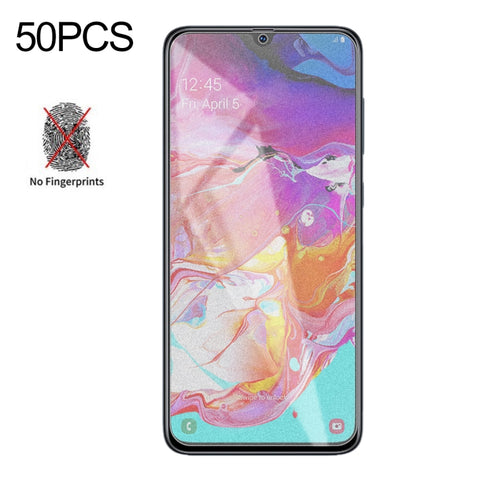 Pellicola in vetro temperato satinato opaco non completo da 50 pezzi per Galaxy A70, senza confezione al dettaglio, For Galaxy A70 (50 PCS)