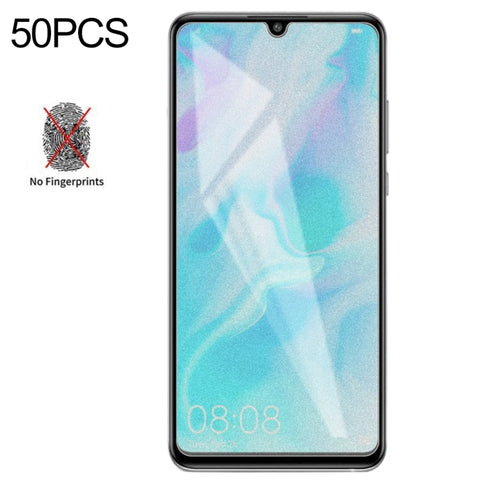Pellicola in vetro temperato satinato opaco non completo da 50 pezzi per Huawei P30 Lite, senza confezione al dettaglio, For Huawei P30 Lite (50 PCS)