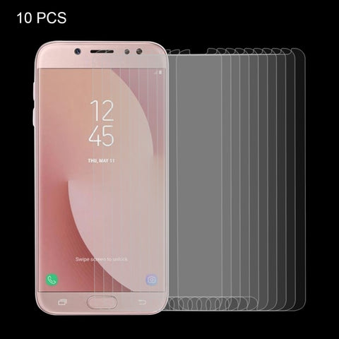 10 pezzi per Galaxy J7 (2017) (versione USA) 0,3 mm 9H Durezza superficiale 2,5D Pellicola per schermo in vetro temperato a schermo intero antideflagrante, For Galaxy J7 (2017)(US Version)(10 PCS)