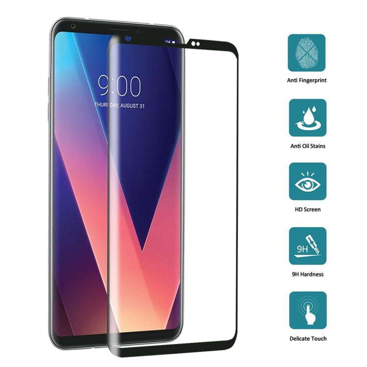 Per LG V30 0,26 mm 9H Durezza superficiale Proteggi schermo in vetro temperato curvo a schermo intero 3D, For LG V30, For V30