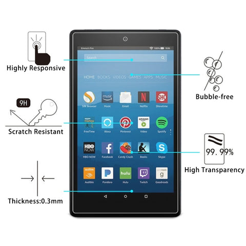 Pellicola in vetro temperato a schermo intero da 75 pezzi 0,3 mm 9H per Amazon Kindle Fire HD 8 2017, For Fire HD 8 2017 (75pcs)