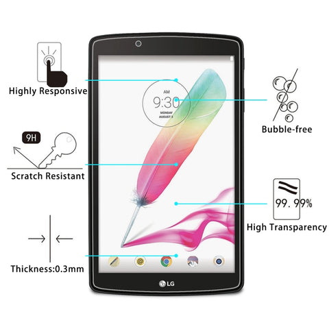 Pellicola in vetro temperato a schermo intero da 75 pezzi 0,3 mm 9 H per LG G PAD F 8.0 / V495, LG G PAD F 8.0 / V495