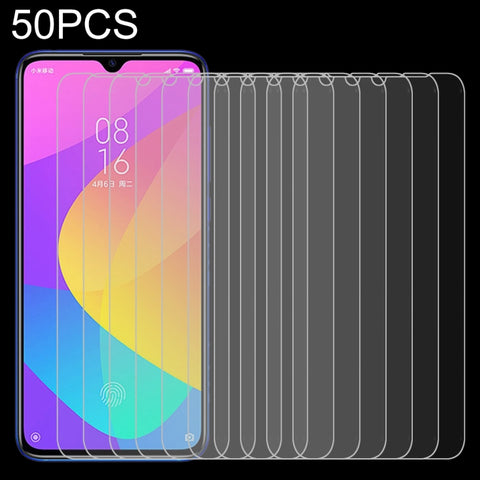 Pellicola en verre tempéré de 50 pièces 0,26 mm 9H 2,5D pour Xiaomi Mi CC9, pour Xiaomi Mi CC9 (50 PCS)