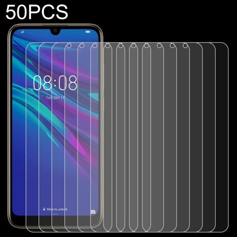 Pellicola in vetro temperato da 50 pezzi 0,26 mm 9H 2,5D per Huawei Y6 2019, senza confezione al dettaglio, For Y6 2019