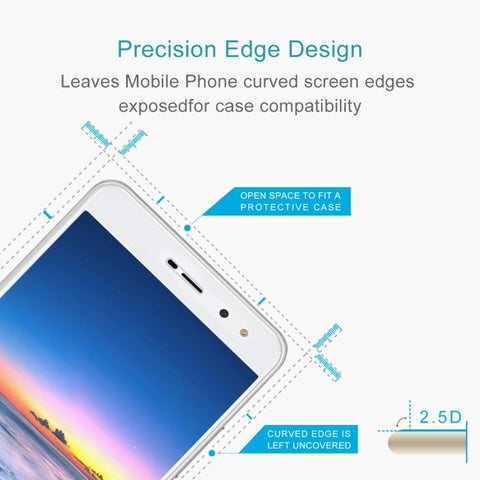 50 pièces pour Huawei Y5 2017 0.3mm 9H Durezza superficielle 2.5D Pellicola pour écran en verre trempé à écran intérieur antidéflagrant, sans protection contre le détail, pour Y5 2017 (50 pièces)