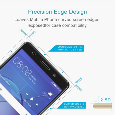 Per Huawei Y3 2017 0,3 mm 9H Durezza superficiale 2,5D Pellicola per schermo in vetro temperato a schermo intero antideflagrante, For Y3 2017 (1 PC)
