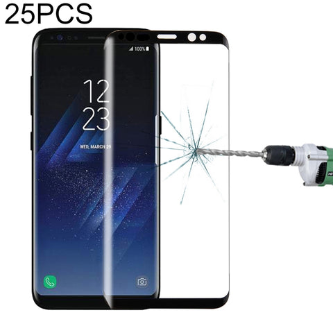 25 PCS Per Galaxy S8 Plus / G9550 0.3mm 9H Durezza superficiale 3D Serigrafia curva Proteggi schermo in vetro temperato a schermo intero, For Galaxy S8 Plus / G9550