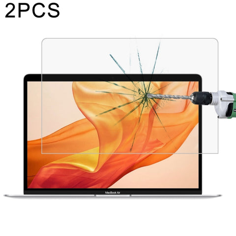 Pellicola in vetro temperato antideflagrante con durezza superficiale 9H da 2 pezzi 0,26 mm per MacBook Air 13.3 (2018), For MacBook Air 13.3(2018)(2pcs)