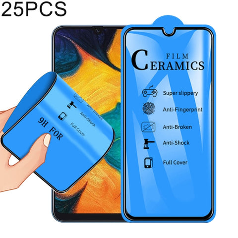 25 pellicole ceramiche a copertura totale con colla completa 2.5D per Galaxy A20 / A30 / A50 / M30 / A30 JP, Galaxy A20 / A30 / A50 / M30 (25 PCS)
