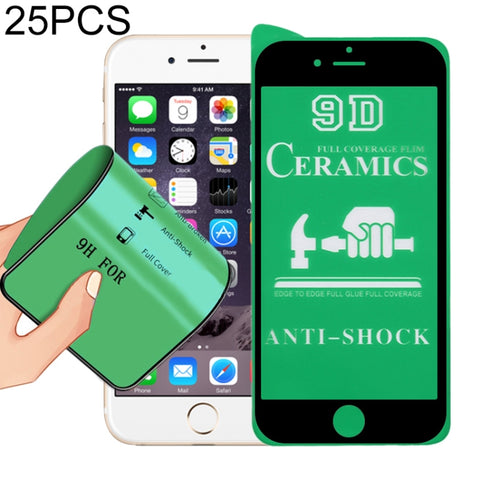 25 pellicole in ceramica con colla completa 2.5D a copertura totale per iPhone 6 Plus, For iPhone 6 Plus (White)(25 PCS), For iPhone 6 Plus (Black)(25 PCS)