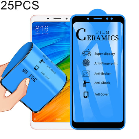 25 PZ Pellicola in ceramica con colla completa 2.5D a copertura totale per Xiaomi Redmi Note 5 Pro / Redmi Note 5, For Xiaomi Redmi Note 5 Pro / Redmi Note 5 (25 PCS)
