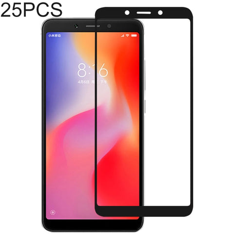Pellicola salvaschermo in vetro temperato con colla completa da 25 pezzi per Xiaomi Redmi 6 e 6A, For Xiaomi Redmi 6 & 6A