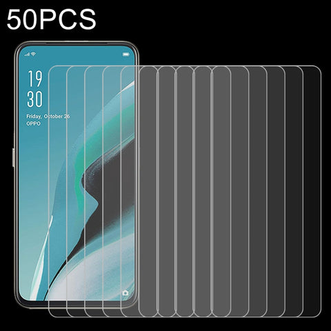 Per OPPO Reno 2F 50 PZ Pellicola in vetro temperato 0,26mm 9H 2,5D, For OPPO Reno 2F (50 PCS)