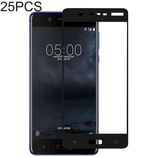Pellicola proteggi schermo in vetro temperato con colla completa da 25 pezzi per Nokia 5, For Nokia 5