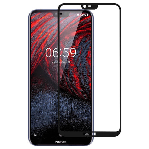 Pellicola proteggi schermo in vetro temperato Full Glue Full Cover per Nokia 6.1 Plus / X6, For Nokia 6.1 Plus / X6